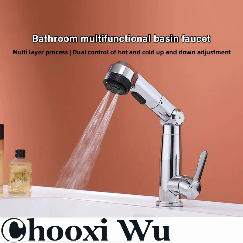 

1080° Swivel Bathroom Sink Faucet Basin Faucet Mixer Deck Mounted Splash Proof Water Tap Shower Head Bathroom Accessories
