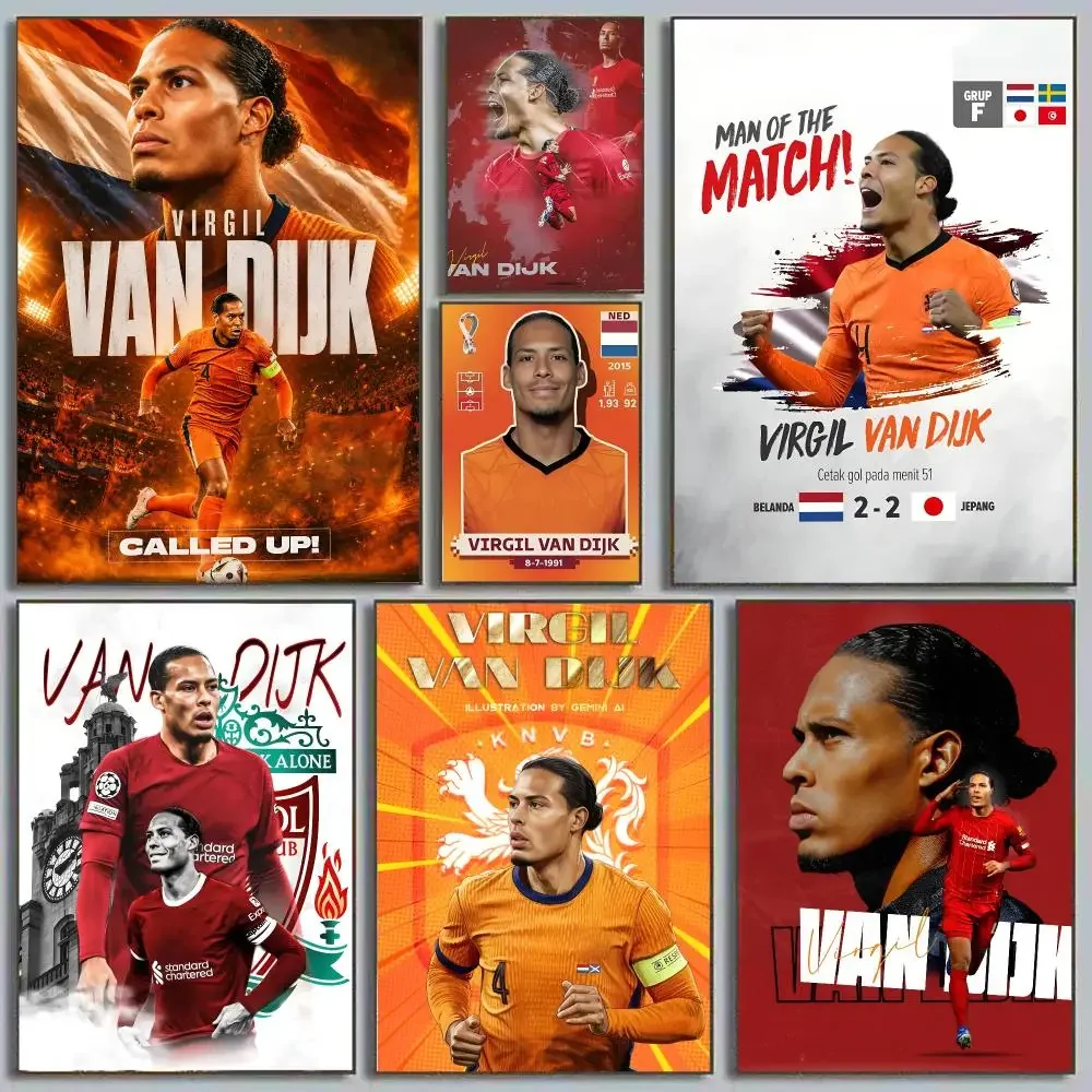 Virgil van Dijk VVD Liverpool Defender Dutch Wall Painting Calligraphy Eco-friendly wall decor Vintage Office frameless