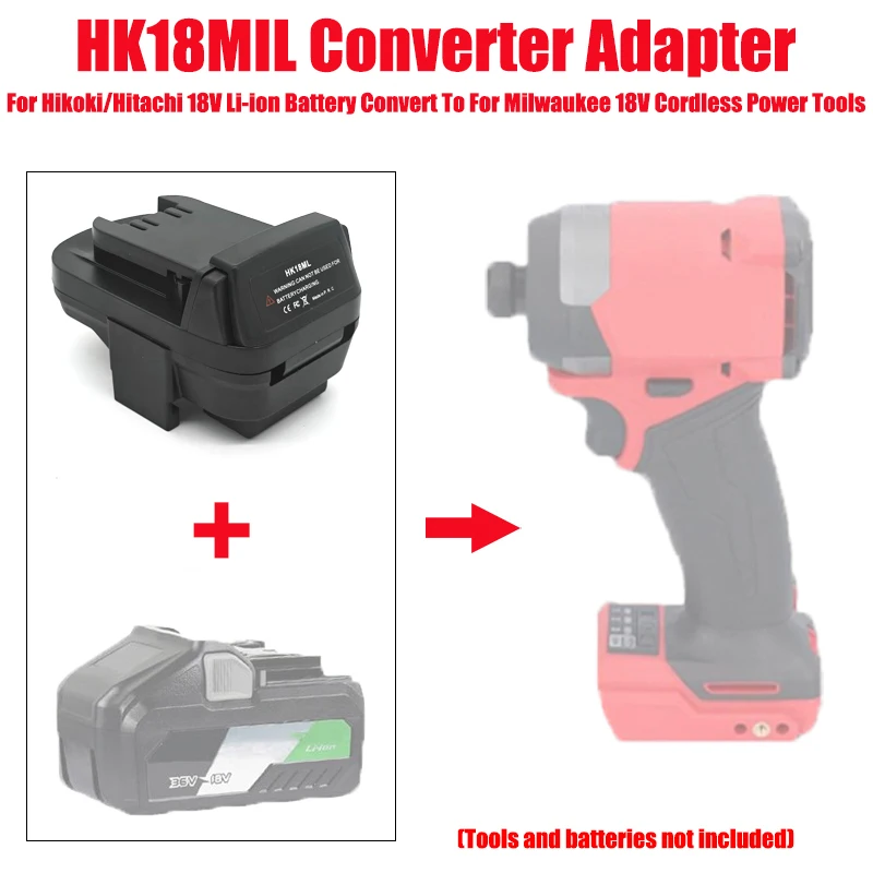 

HK18MIL Battery Adapter Converter for Hikoki/Hitachi 18V Lithium Batteries Converting To for Milwaukee 18V Battery Power Tools