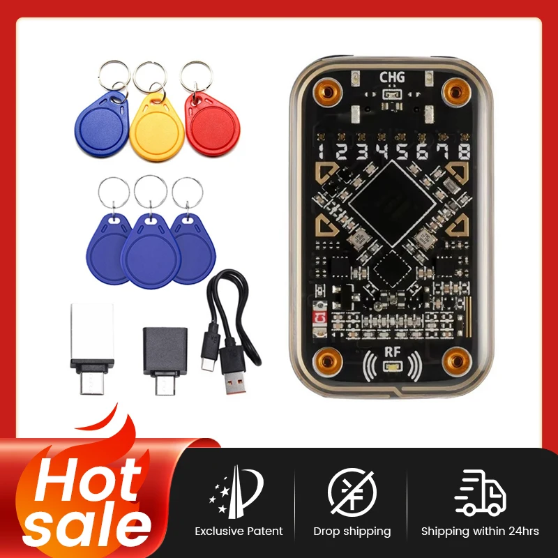 

2025 Chameleon Ultra Contactless Smart Card Emulator RFID Smart Chip Reader+3xCUID/UID Keychain Compliant to NFC Read Writer