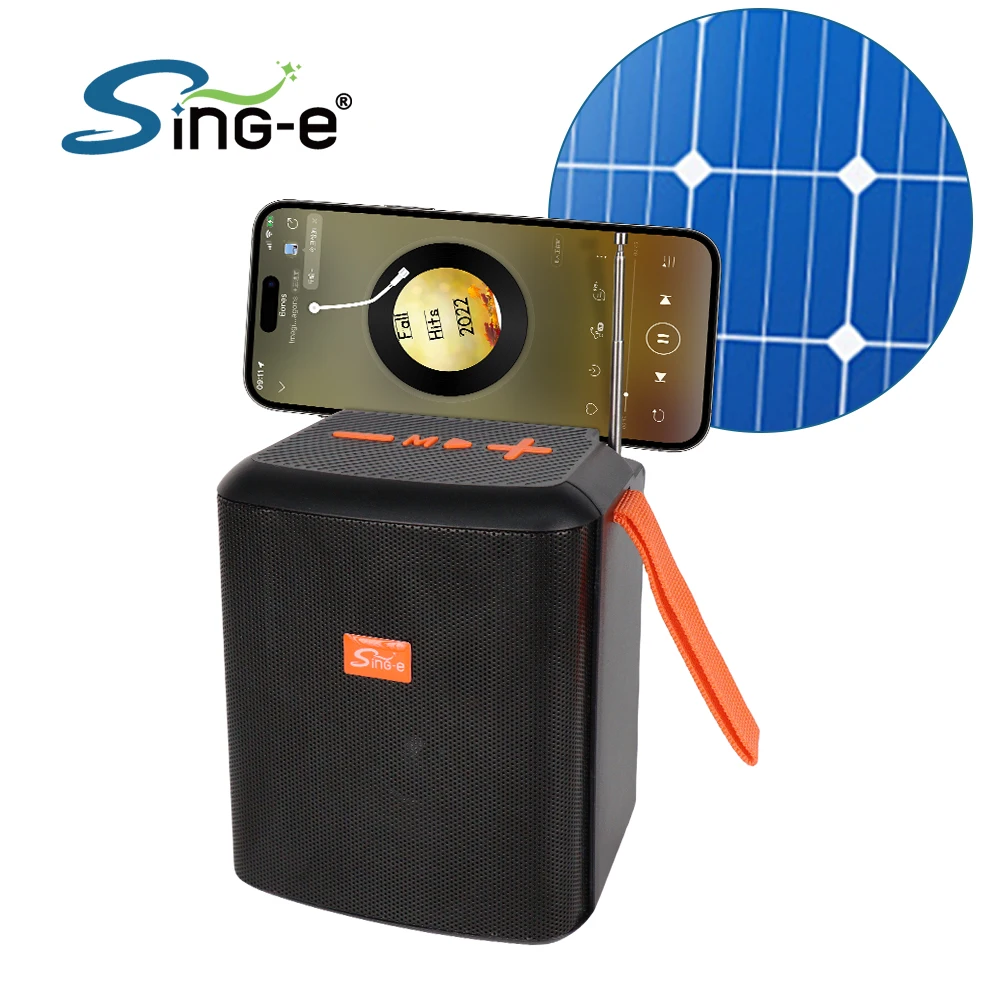 

ZQS-820 Solar Charging Bluetooth Speaker BT/USB/TF/FM/TWS Fm Playback Time Bass Enhancement Waterproof Camping/Outdoor