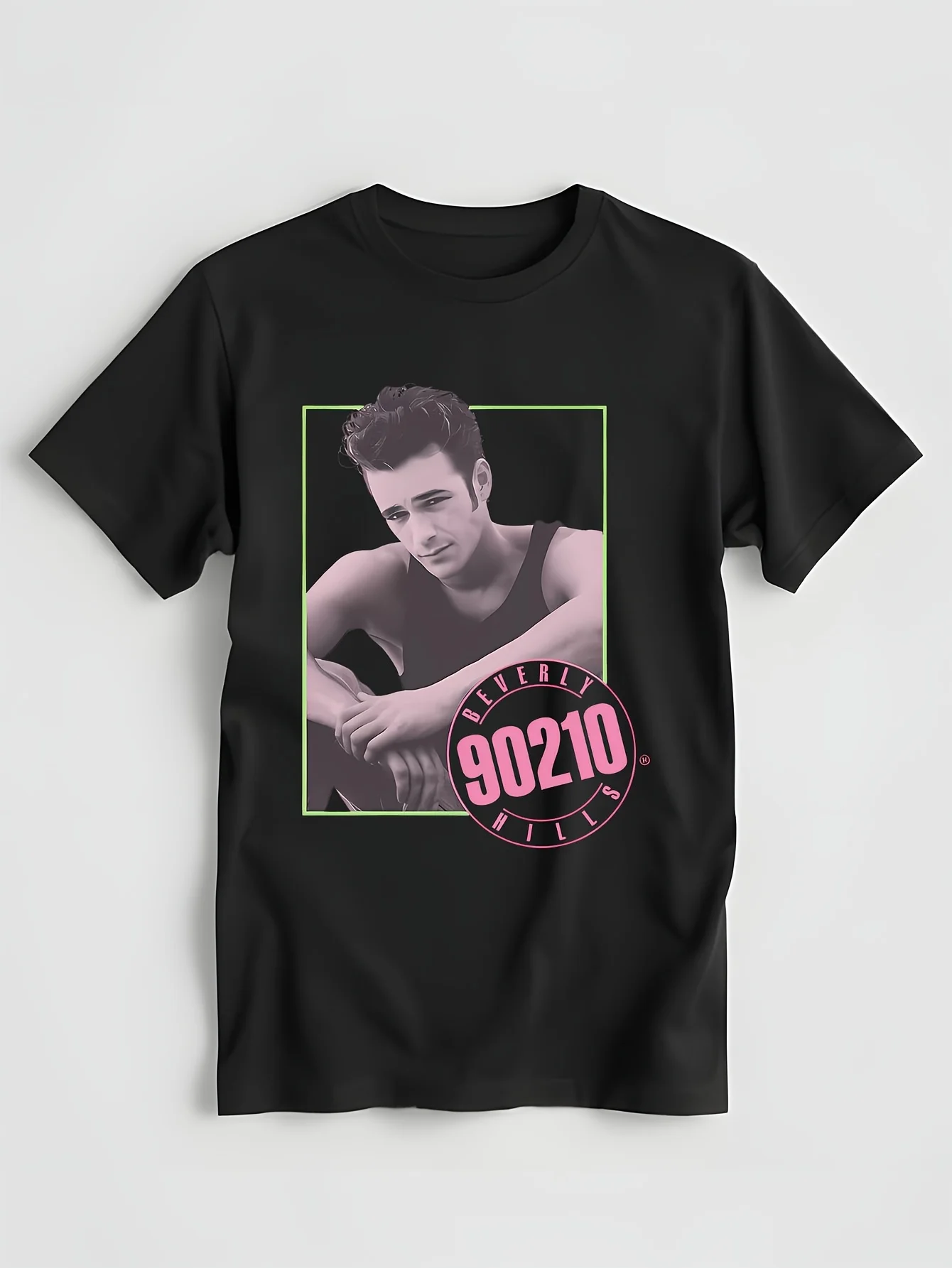 Beverly Hills 90210 TV Show Dylan McKay Luke Perry 80'S Retro Mens T Shirt Sunmmer Hip Hop Men T-Shirt Print Men T Shirt