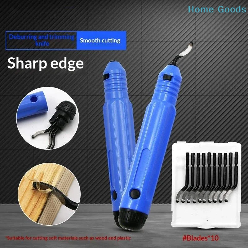 preferredDeburring Tool With 10 Steel Blades, 360 Degree Rotary Head Deburring Tool For Metal Resin Plastic 3D Printing Wood