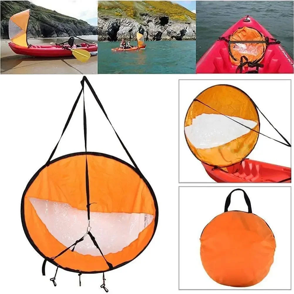 1PCS Kayak downwind paddle Inflatable canoe boat drift sails with clear window boat folding thruster fittings