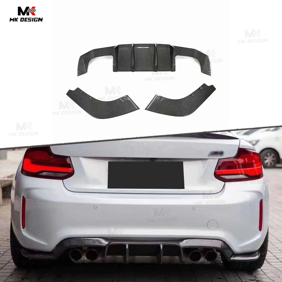 

Carbon Fiber V Style Rear Diffuser Bumper Lip for BMW F87 M2 M2C 2016-2020 Rear Lip Side Splitters Spoiler Car Accessories