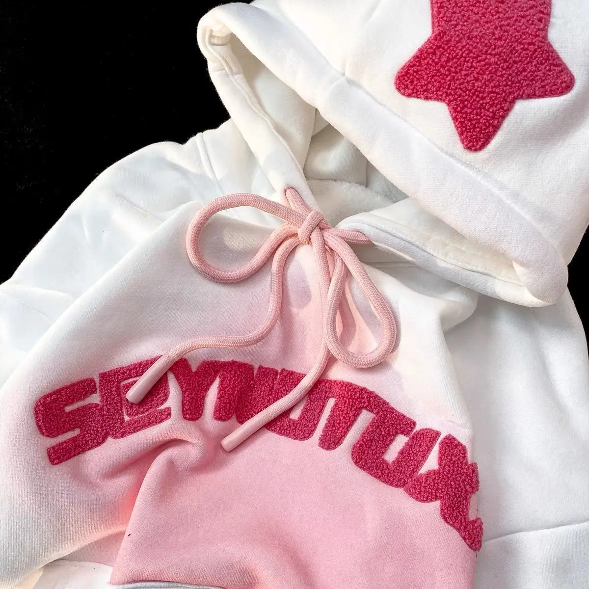 Gradient Color Hoodies Women Star Embroidery Harajuku Sweatshirts Korean Fashion Pullover Y2k Jacket Sudaderas Moletom