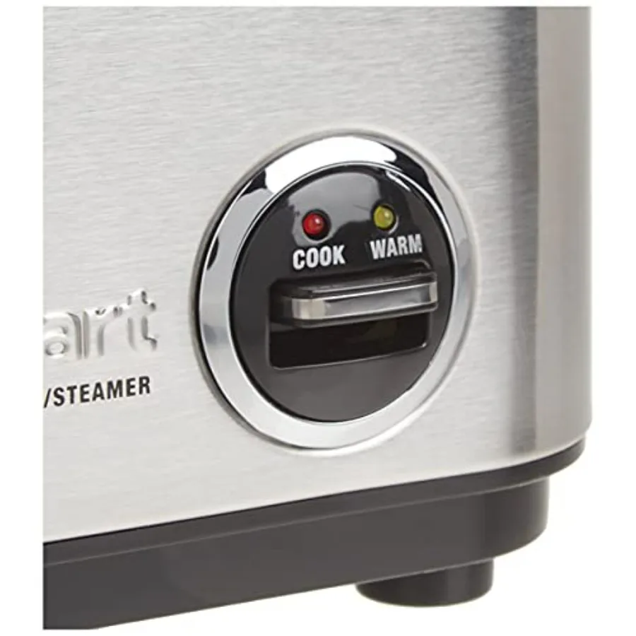 Kitchen rice cooker with stainless steel exterior in silver color, durable and easy-to-clean surface for consistent cooking