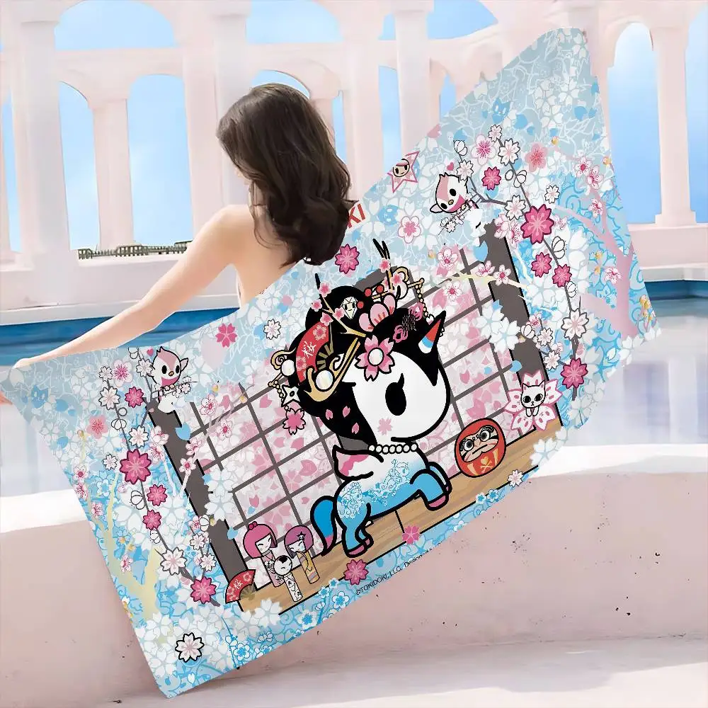 Fashion Brand T-Tokidoki Logo Microfiber Beach Towel Absorbent Quick dry Soft Yoga Swimming Resort Mountain Climbing Towel