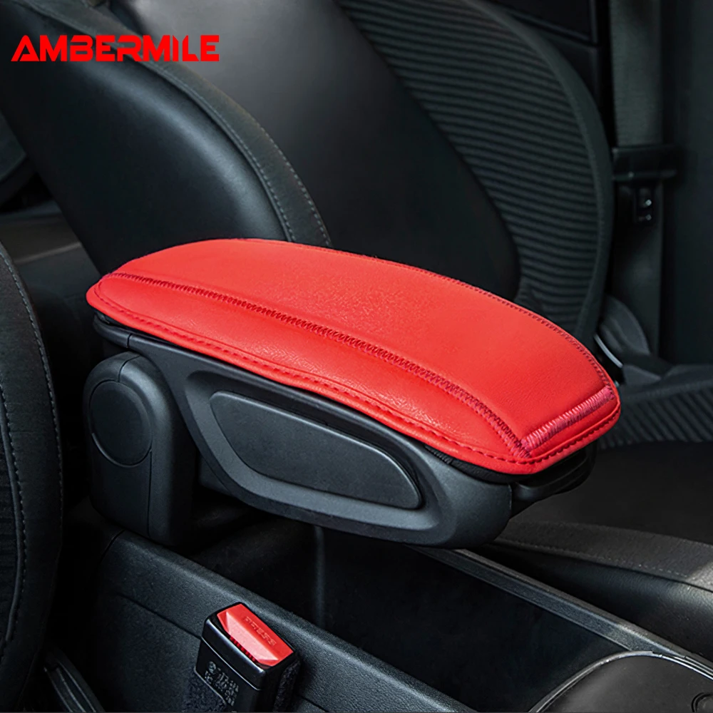 Car Handrest Armrest Box Mats Cover Hand Pad For Mini Cooper S One JCW Cabrio F54 F57 F55 F60 F56 car Accessories PU Leather