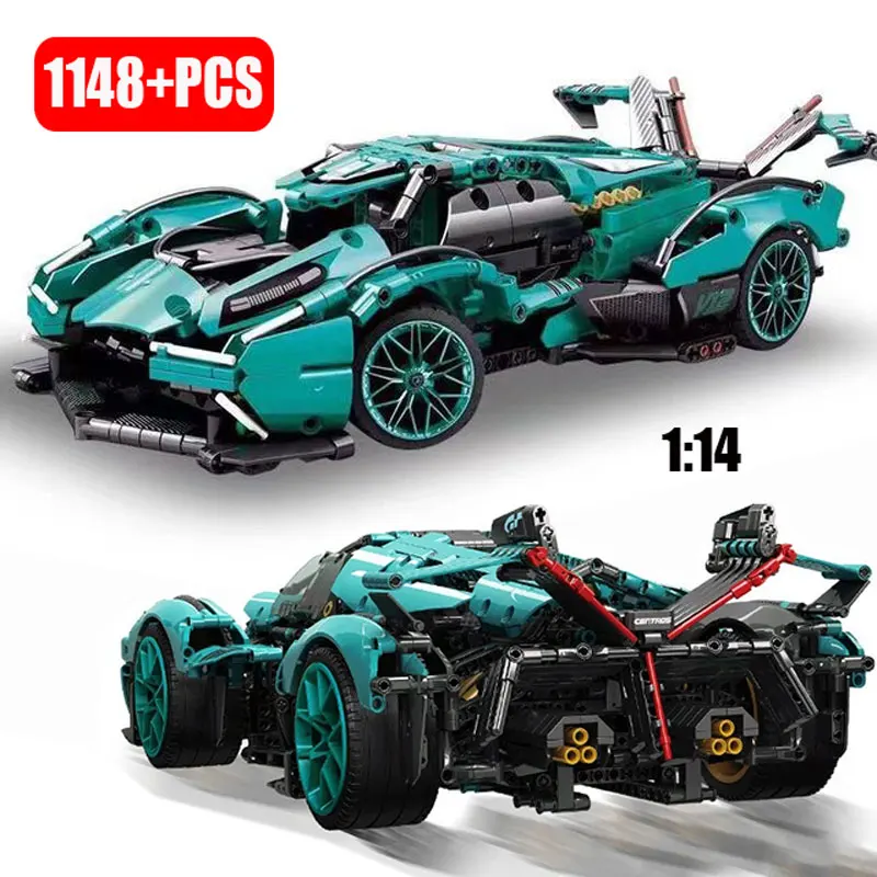 1:14 Technical V12 Sports Car OR APP Remote Control Motor Building Blocks Super Racing Vehicle Model Bricks Toy Children's Gifts