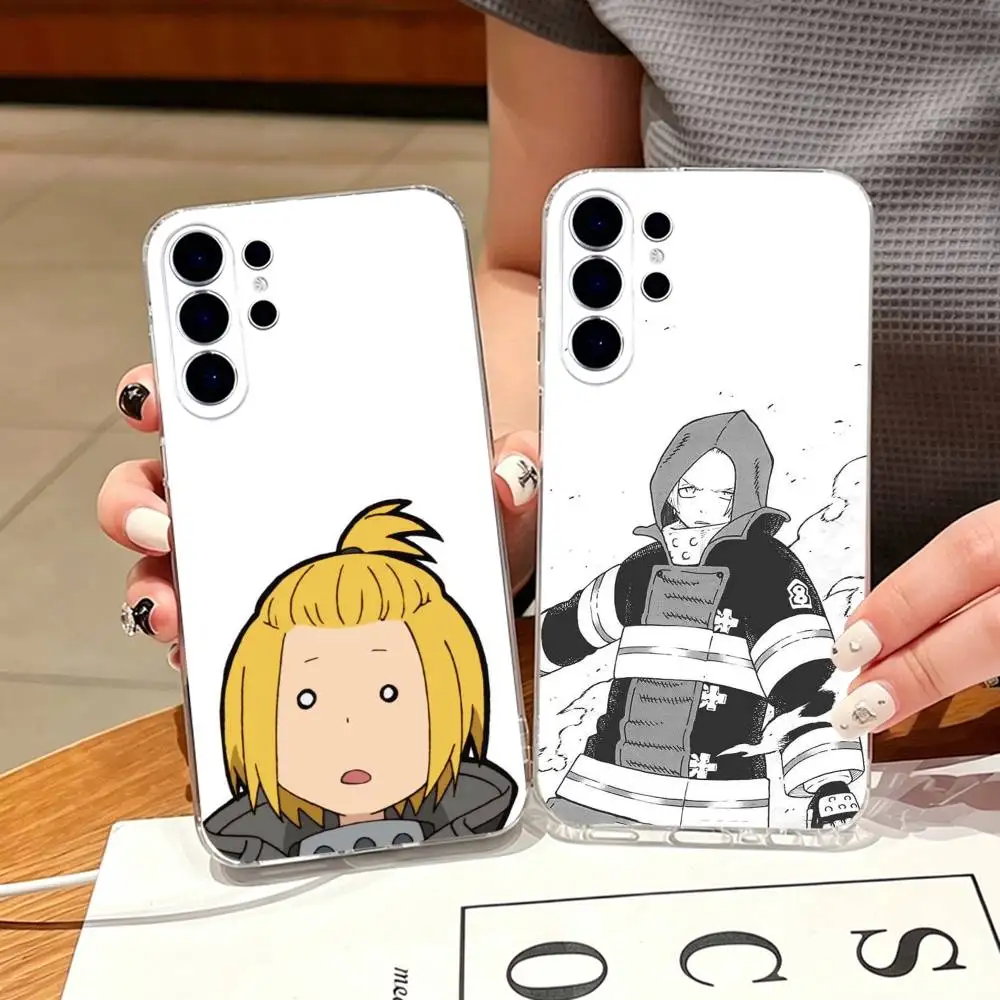 Anime Fire Force Arthur Boyle Phone Case For Samsung S25,S24,S21,S22,S23,S30,Ultra,S20,Plus,Fe,Note,10,9,5G Transparent Cover
