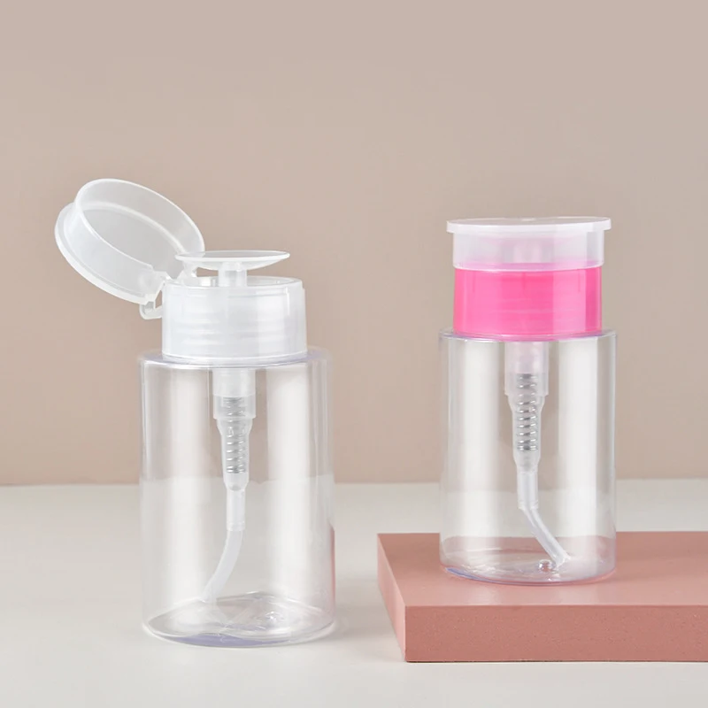 100/200ml Transparent Pump Bottles Press Pumping Bottle Refillable Sub-Bottling Empty Container Portable Travel Cosmetics Bottle