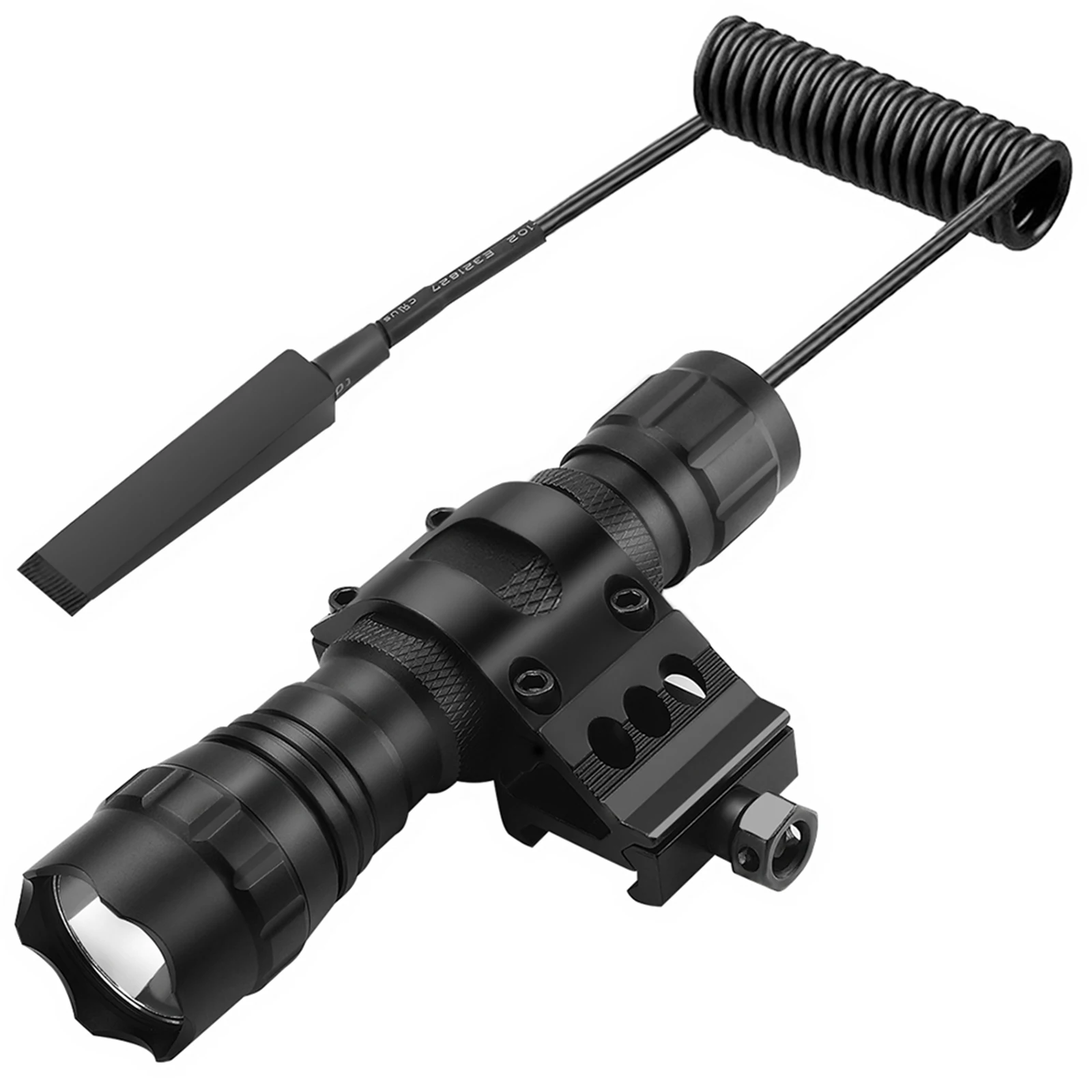 

Тактический фонарь 1200 люмен, матовый черный, светодиодный, для оружия, с креплением Mlok/Picatinny и выносной кнопкой включения