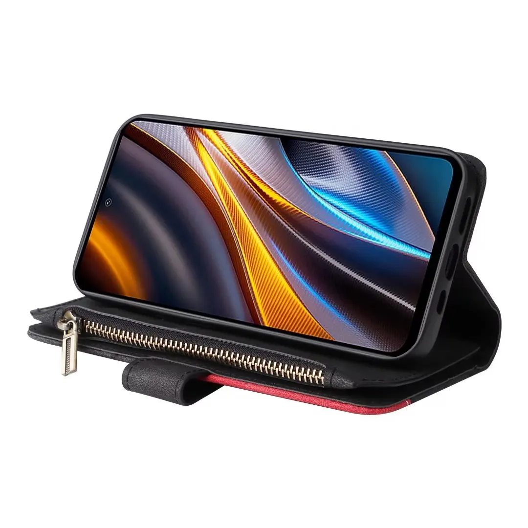 S23 S20 S21 S22 Ultra S22+ PLUS FE Case Luxury Zipper Leather Folio Wallet Flip Cover for Samsung Galaxy A12 A52 A72 A32 Bags