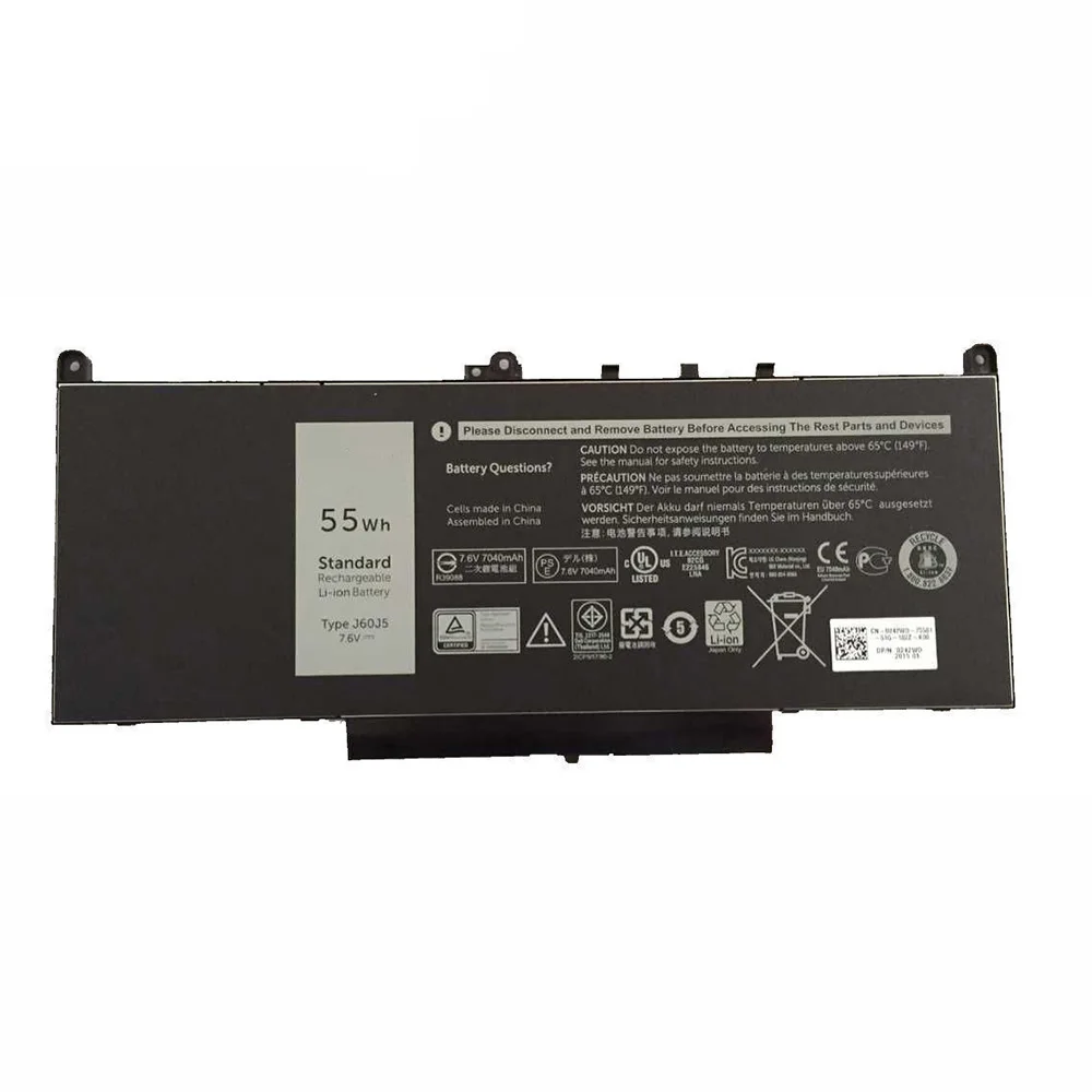 بطارية كمبيوتر محمول جديدة وأصلية J60J5 7.6V 55Wh لأجهزة Dell Latitude E7270 E7470 MC34Y 242WD GG4FM R1V85