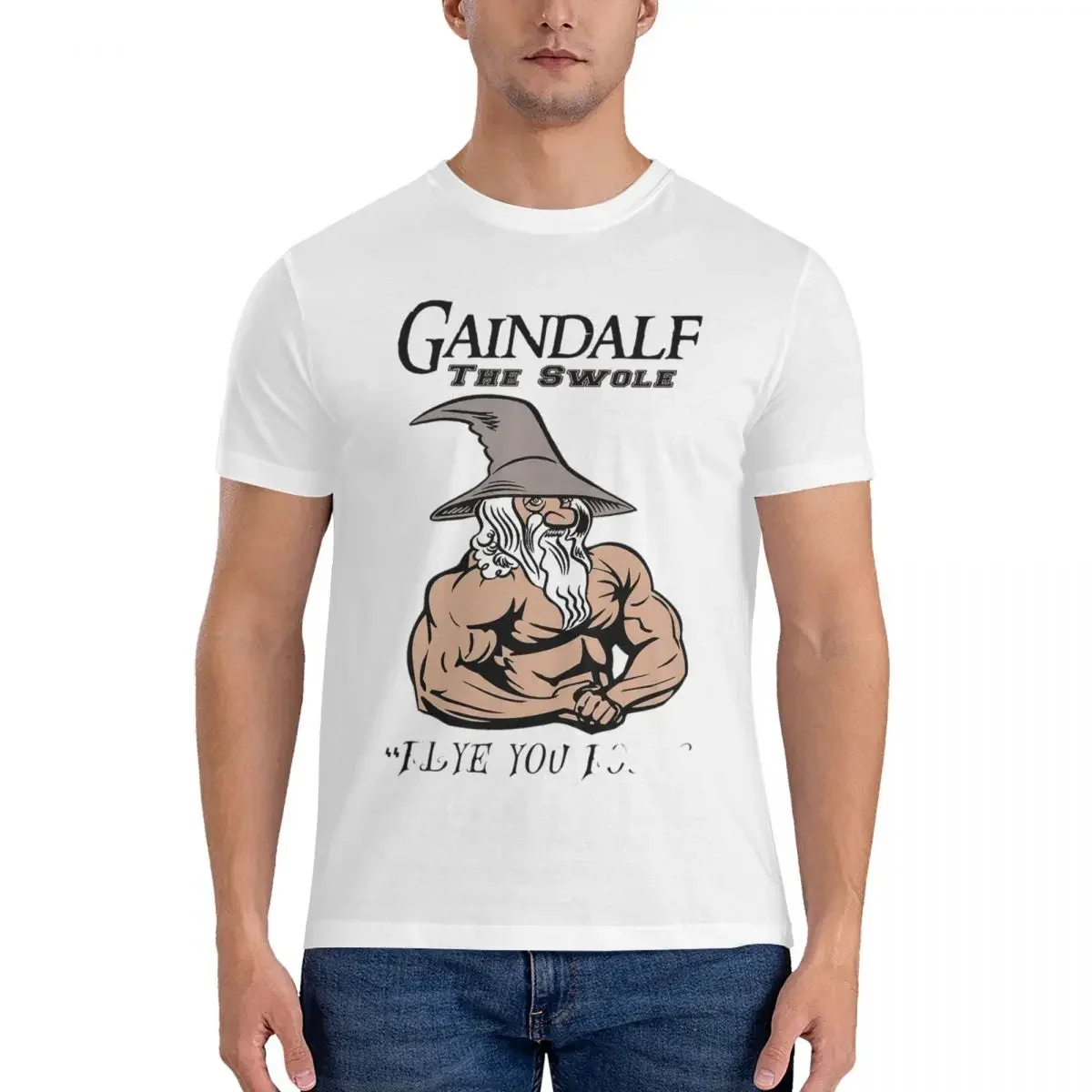 100% Cotton Gaindalf The Swole Active T-shirt Unisex Fashion Oversized T Shirt Men crew Neck Summer Shirts Tops S-6XL