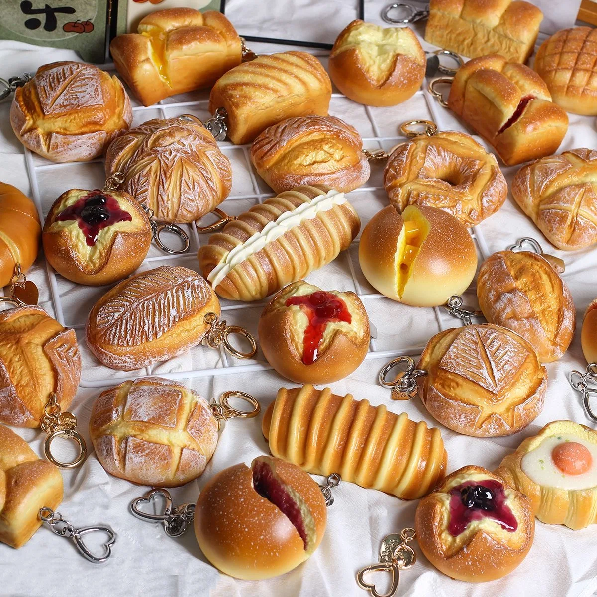 1 Piece Simulation Open Potato Bun Art European Bun Bag Pendant Car Hanging Decoration
