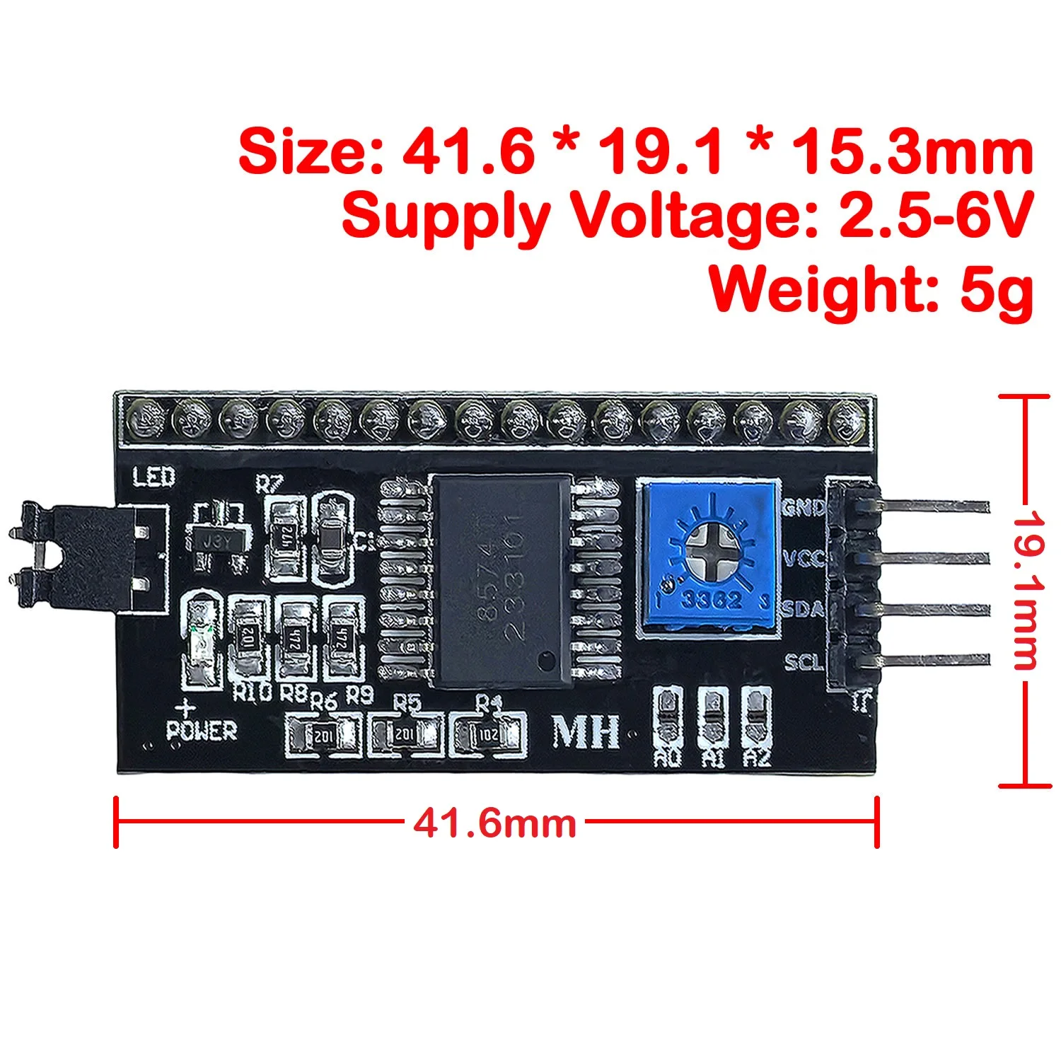 I2C IIC TWI SPI واجهة تسلسلية مجلس ميناء 1602 LCD1602 2004 لوحة محول LCD محول وحدة محول PCF8574 لاردوينو