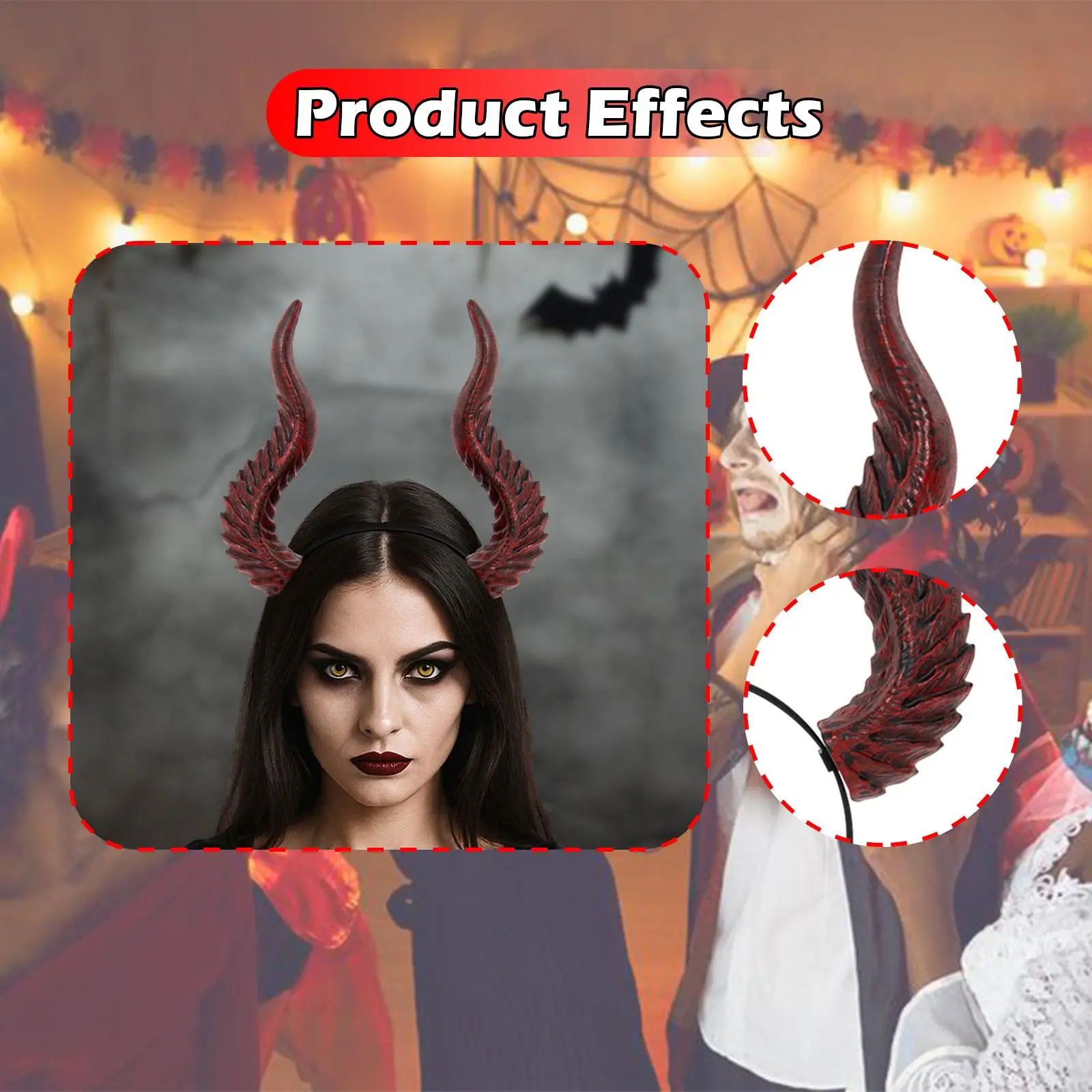 Bandeau diable, accessoires de Costume d'halloween, bandeau pour femmes pour vacances, carnaval, spectacle sur scène, fête à thème, Festival saisonnier