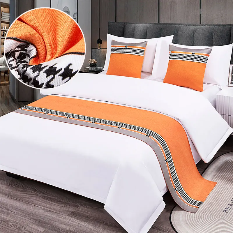 Cotton Bed Runner Scarf Bed Tail Towel Home Hotel Bedroom Bedding Decor Bedding Single Queen King Bed Cover Towel