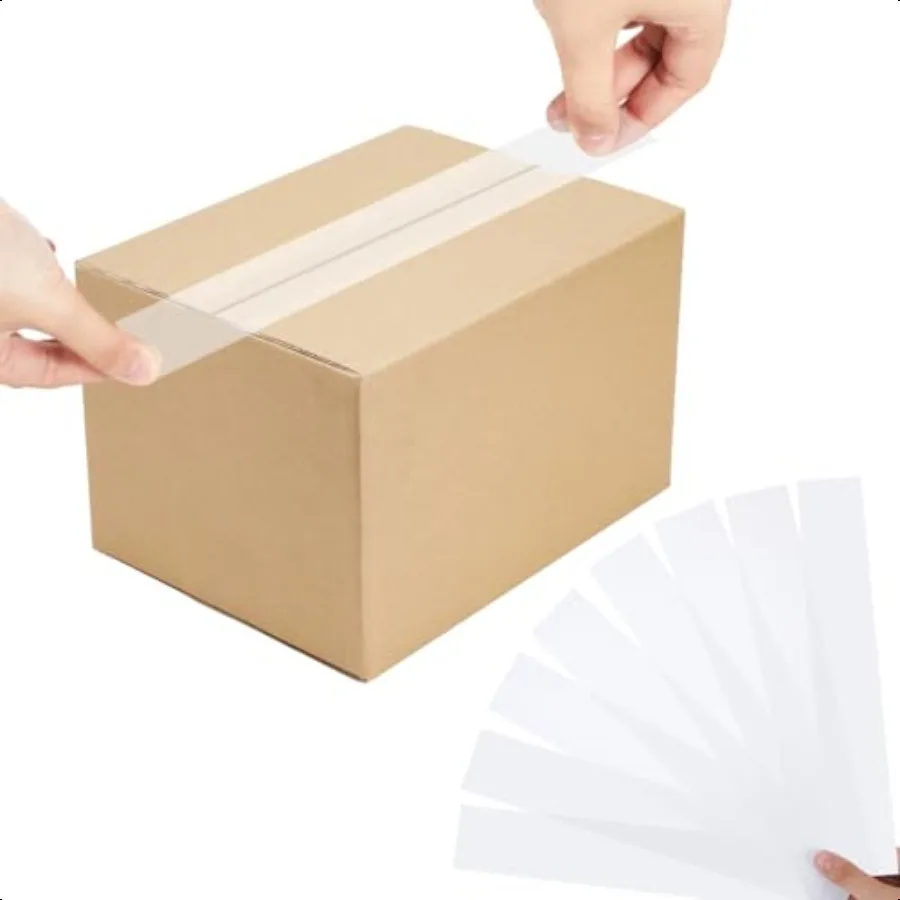 

100 упаковок предварительно вырезанных возвратных лент, прозрачные листы ленты для возврата, полоски для запечатывания упаковки, доставка, рассылка, офис, дом Бу