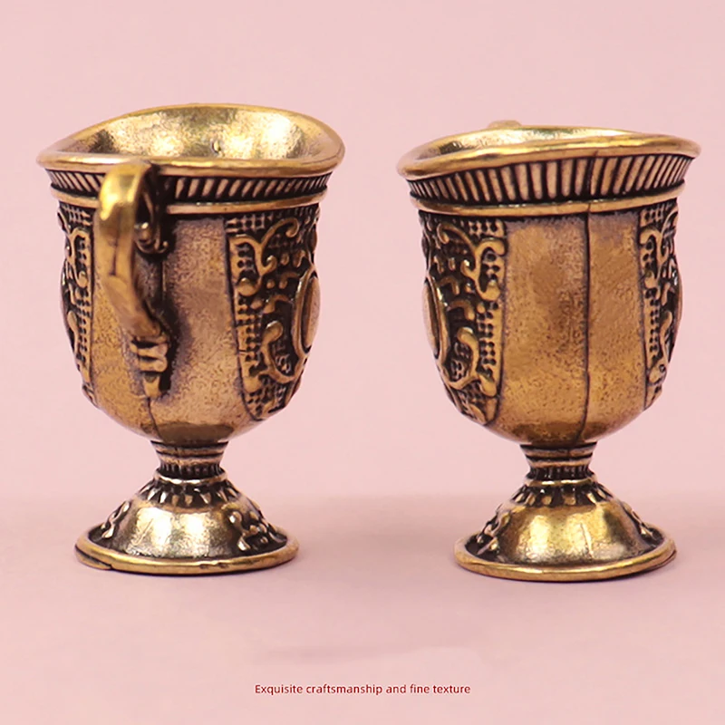NEW! Antique Small Copperware Buddha Tea Set Copper Teacup Brass Keychain Pendant Home Living Room Decoration Crafts Gift