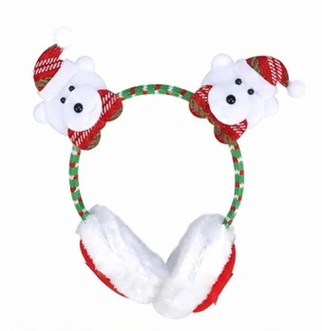 Christmas Earmuffs Bear Style Winter Ear Warmers Soft Texture Anti Slip Headwear Holiday Party Supplies Ear Covers