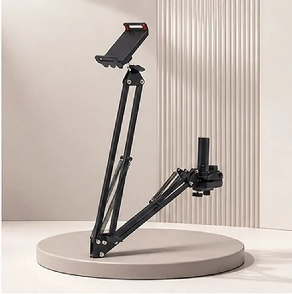 Long Arm Rotating Phone Holder Tablet Stand Foldable Aluminium Alloy Bedside Desk Mount for Bedroom Bathroom Kitchen Office Use