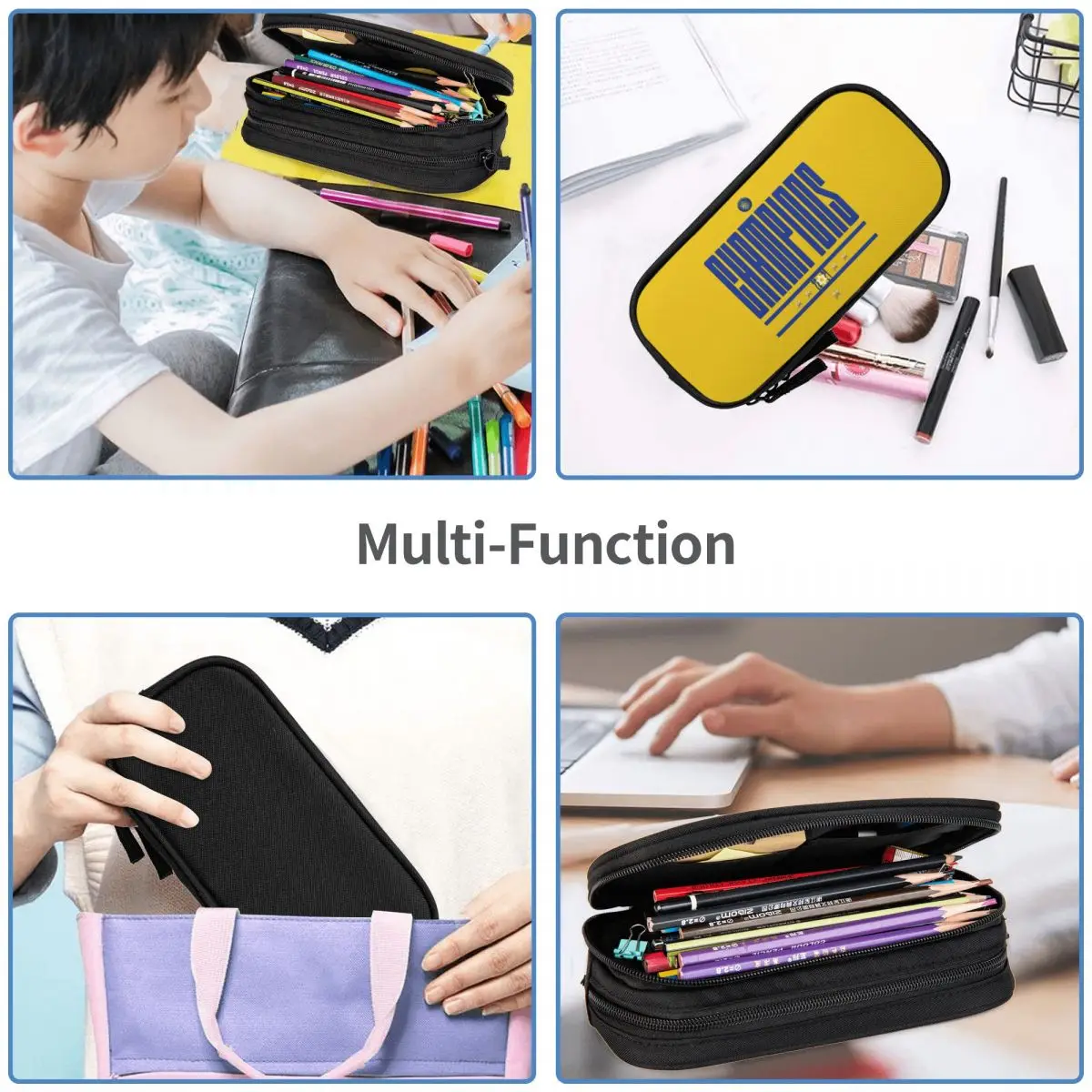 Maccabi Tel Aviv Big Capacity Pencil Pen Case Office College School Large Storage Bag Pouch Holder Box Organizer