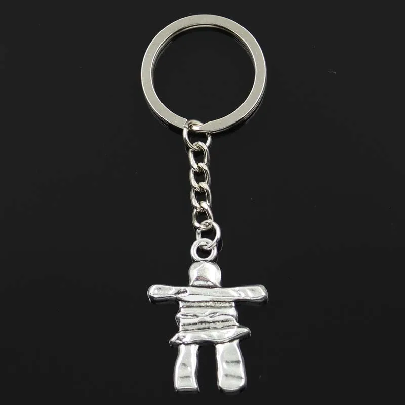 Fashion Keychain 36x28mm Stone Man Silver Color Pendants DIY Men Jewelry Car Key Chain Ring Holder Souvenir For Gift