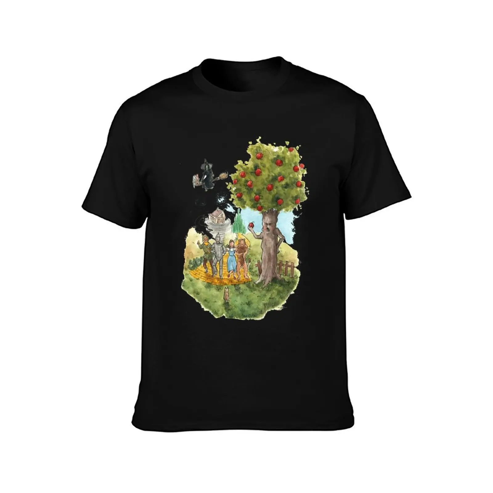 Wizard of Oz Watercolour Tree Design T-Shirt Casual Light Summer Short Sleeve Top T-Shirt