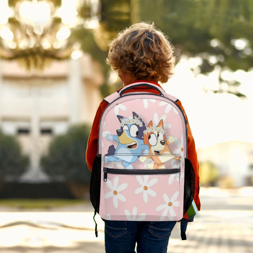 Mochila escolar Blluey para niños, mochila para estudiantes de gran capacidad, mochila para estudiantes de secundaria de dibujos animados de 17 pulgadas