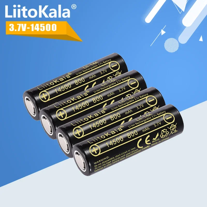 

1-50pcs LiitoKala 14500 800mAh 3.7V Li-ion rechargeable battery for Remotely piloted aircraft Flashlight Electric toy Small fan