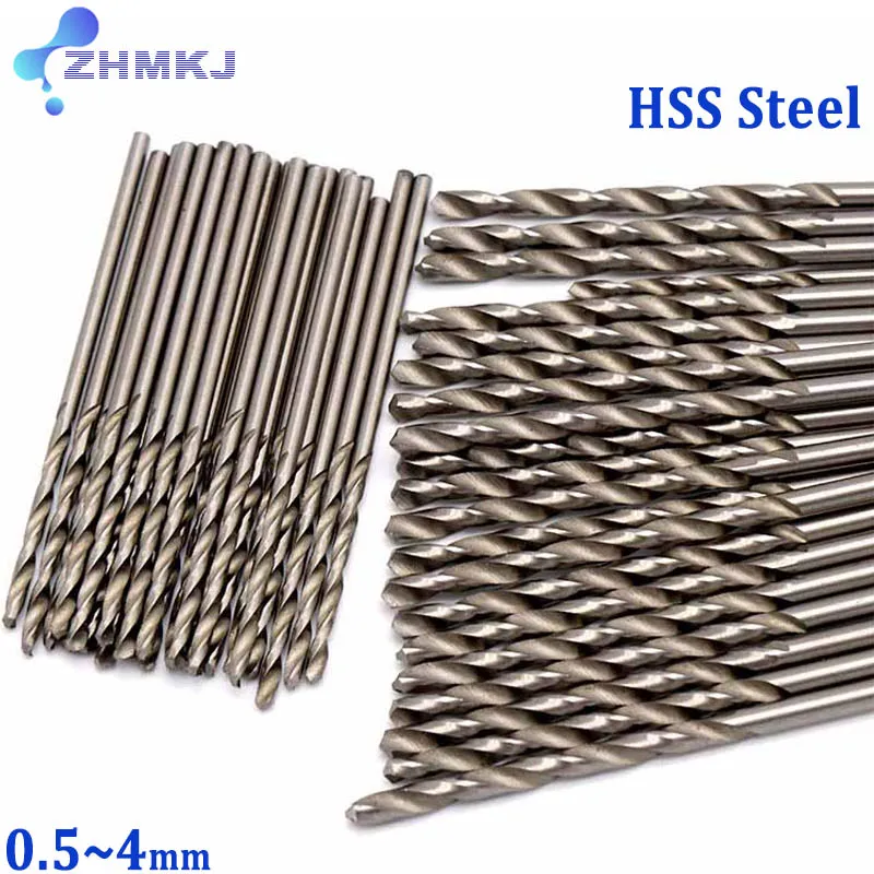 

Twist Drill Bit High Speed Steel 0.5~4mm Straight Drilling Woodworking Metal Steel Plate Hand Twist Bit High Hardness Toughness