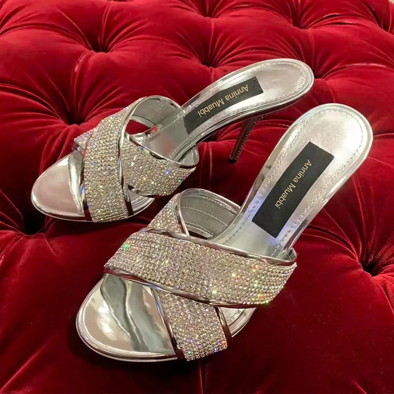 

Женские босоножки на высоком каблуке с открытым носком из ПВХ с зеркальным эффектом, модные туфли-стилеты для вечеринок и вечерних выходов, люксовые туфли на каблуке для женщин