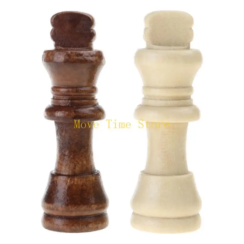92ME Wooden Chess Pieces Only, 32 Pieces Chessmen Pieces, 2.2Inch King Figures Chess Game Pawns Figurine Pieces Replacements