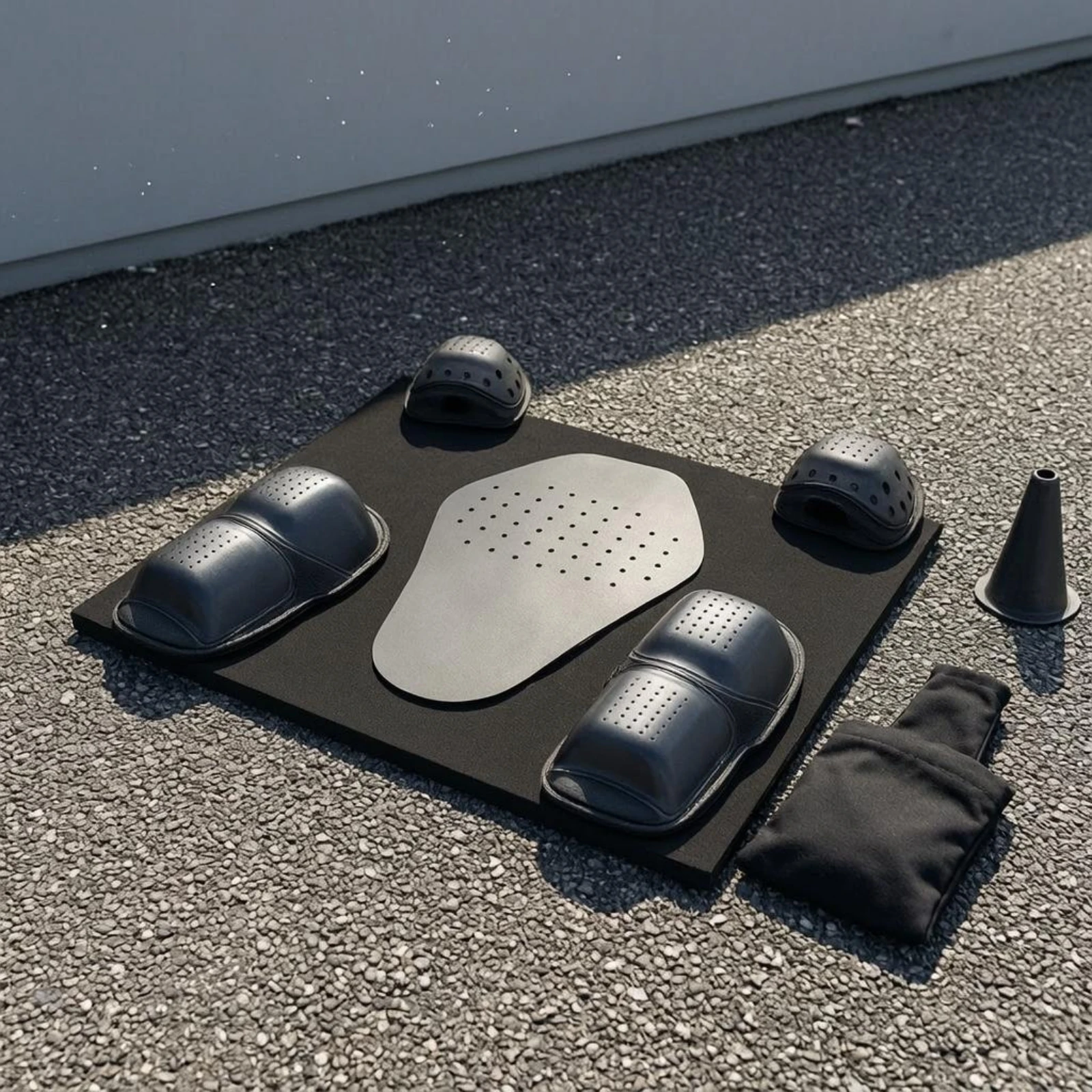 

5 Pieces Hard-Shell Back and Limb Guards Perforated Motorcycle Protective Pad Set Protective Pads Tapered Sports Gear