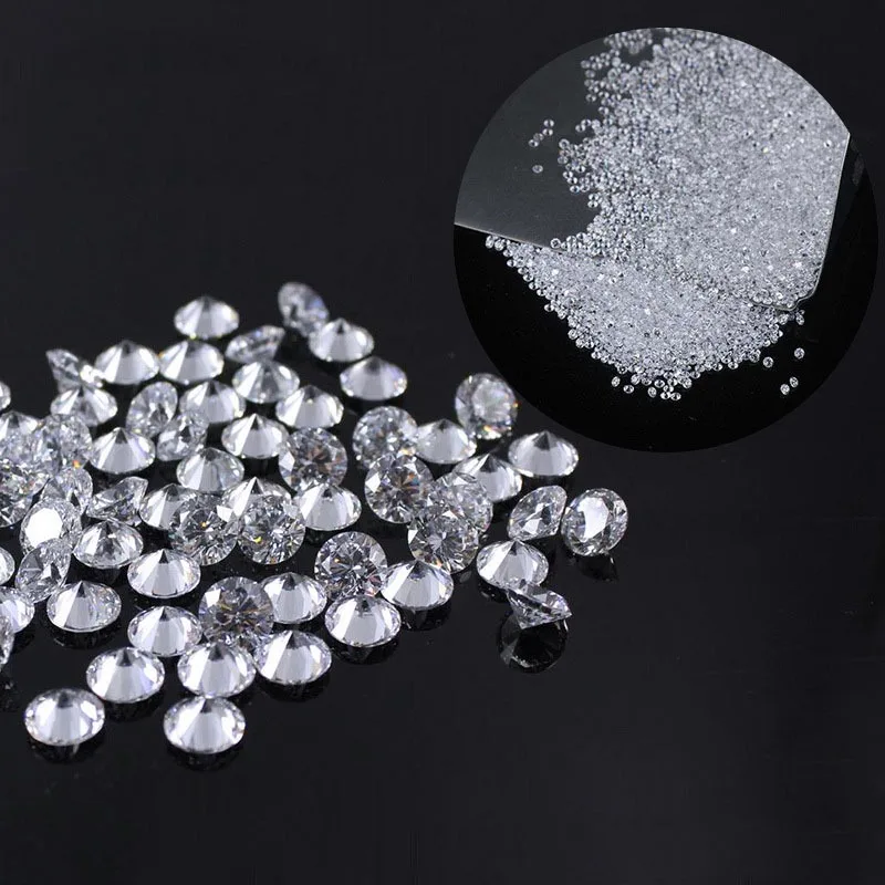 Lab Moissanite Stone Round Cut D Color VVS1 0.1ct-12ct Lab Grown Gemstone Charms for Jewelry Making Pass Diamond Tester