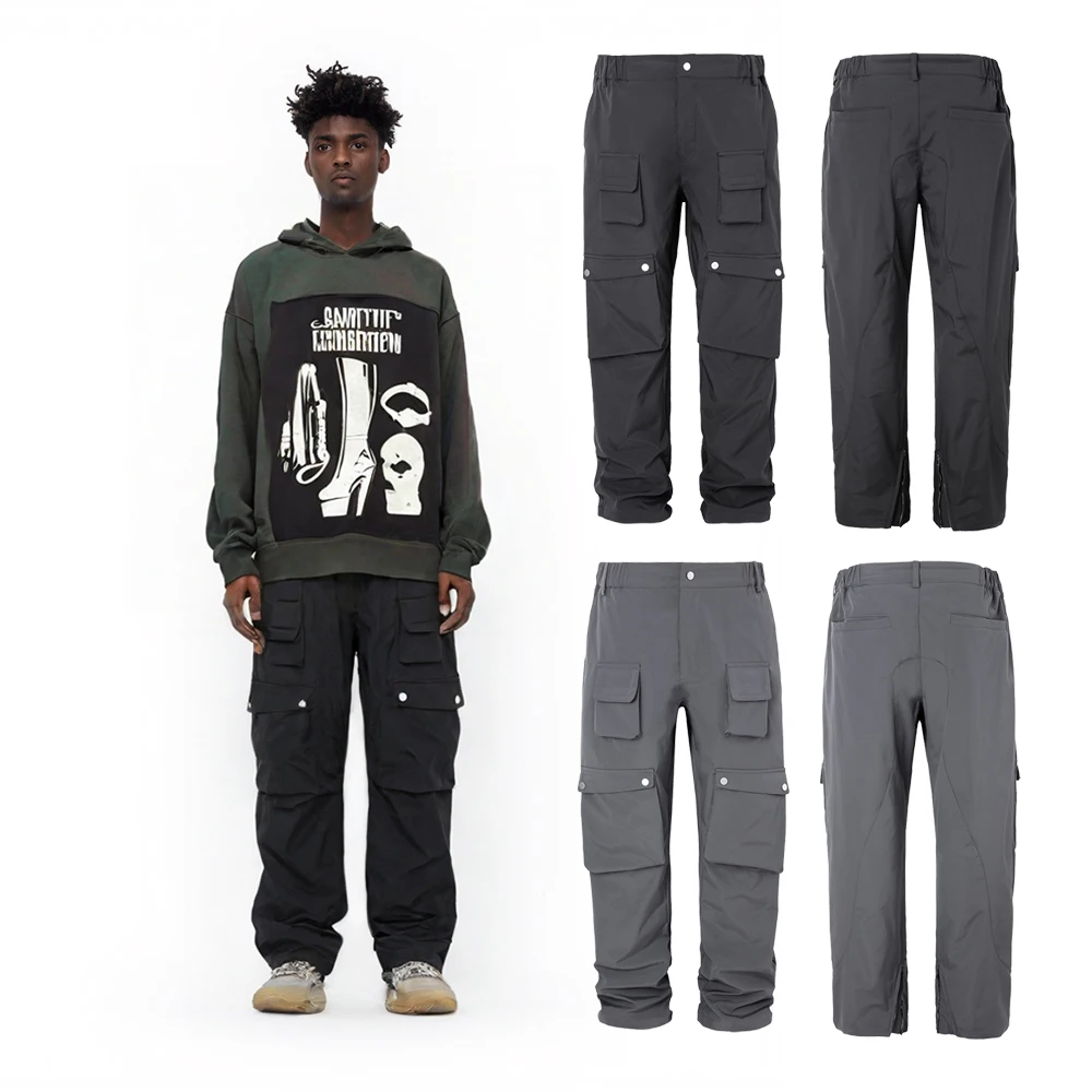 

Уличный стиль, тактические мужские брюки, хип-хоп, брендовая одежда, карман, функциональный стиль, повседневные брюки, большие мешковатые брюки-карго в стиле ретро
