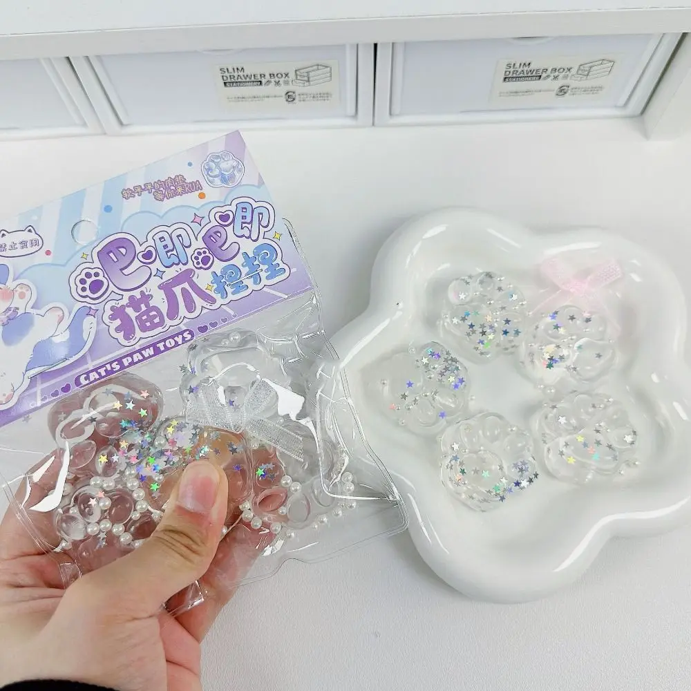 Jouet à presser patte de chat lumineuse à rebond lent, jouet en Silicone souple, dessin animé, Fidget, pétrissage 3D, patte de chat, PinchToy pour enfants et adultes