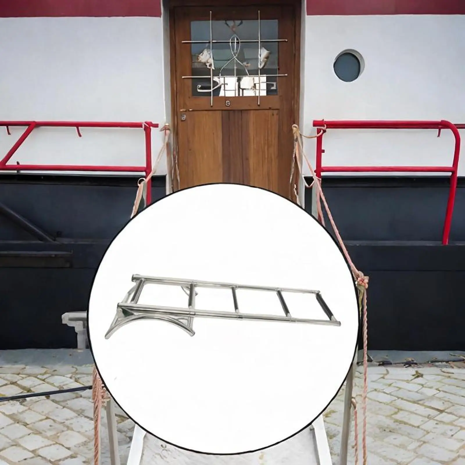 

Boat Ladder Easy Installation AntiSlip Multifunction Folding Hardware Dive Ladder for Ship Yacht Water Sports Swimming Pool Boat
