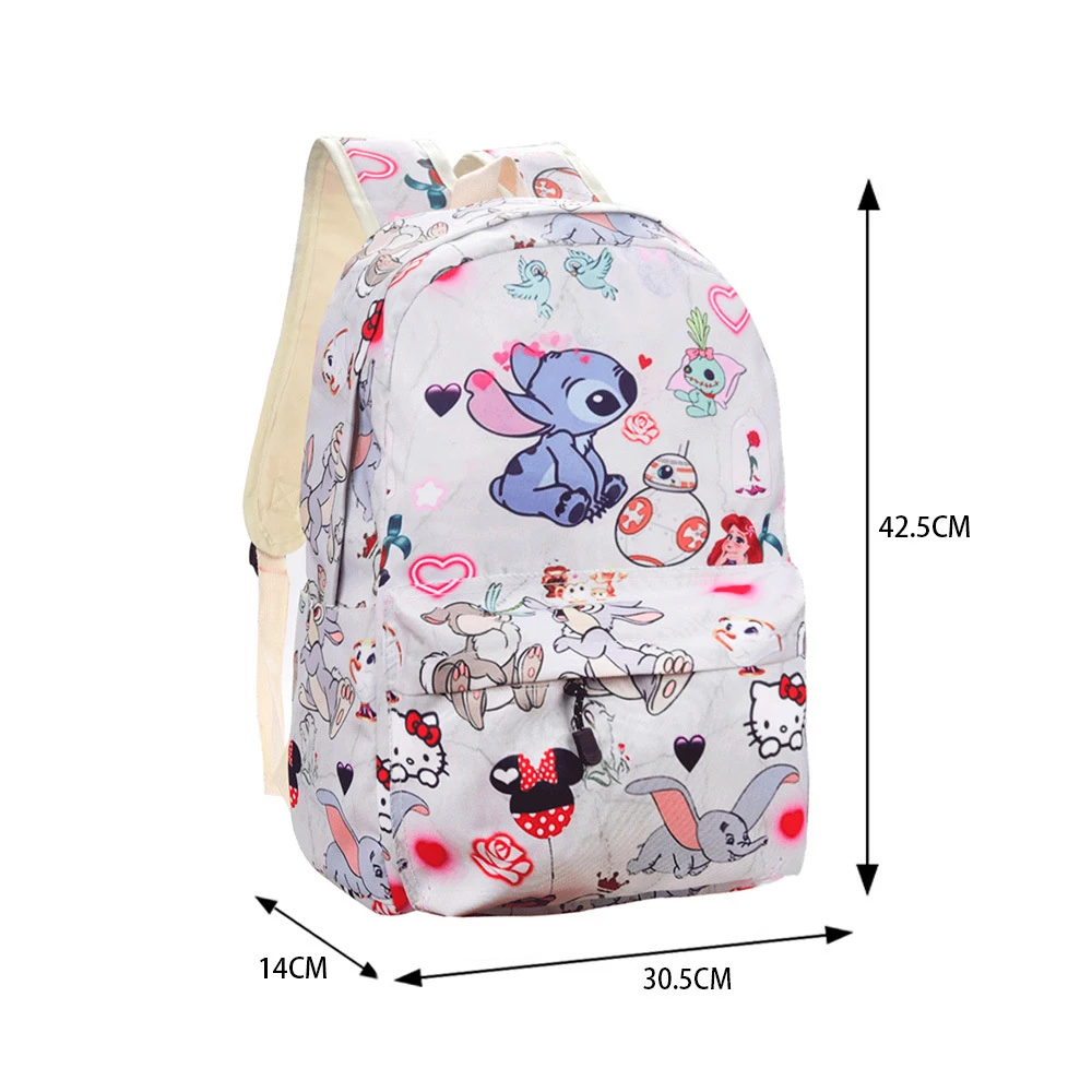 Stitch Disney Canvas Backpack, Student Large Capacity Portable Storage Bag, Lovely Cartoon Stitch Travel Bag, Birthday Gift