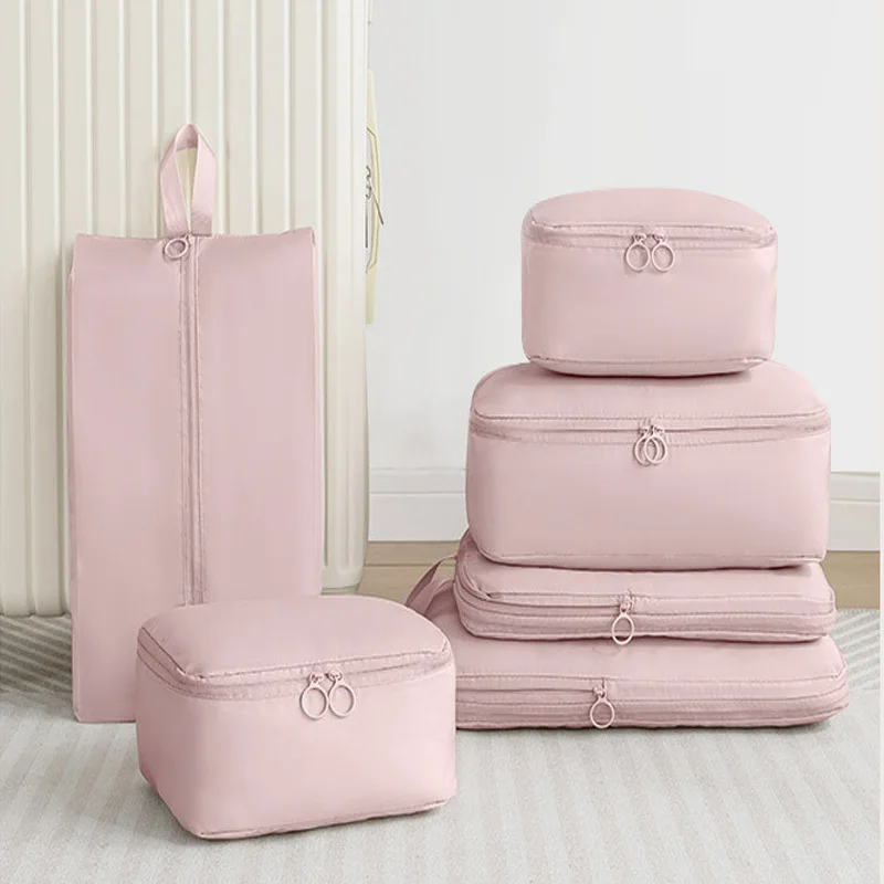 6 قطعة السفر ضغط مكعبات التعبئة حقيبة مقاوم للماء يده الملبس فصل حقيبة التخزين المحمولة حقيبة الملابس المنظمون #4