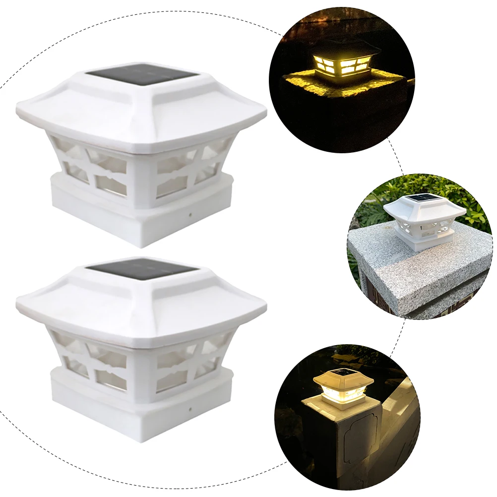 

Solar Post Lamp Garden Light Outdoor Pillar Fence Energy Courtyard Lighting Tool Outside Lights