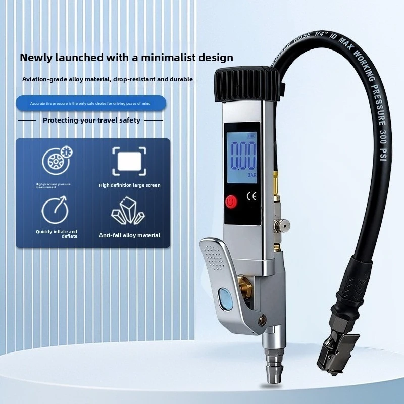 Portable Digital Tyre Pressure Gauge Inflator Gun Car Tire Air Pressure Meter For Vehicle Maintenance