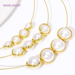 8/10/12mm 18K Gold Plated Brass Round Frame Beads Connector,Through Hole Bead Frame Ring For DIY Jewelry Making Accessories