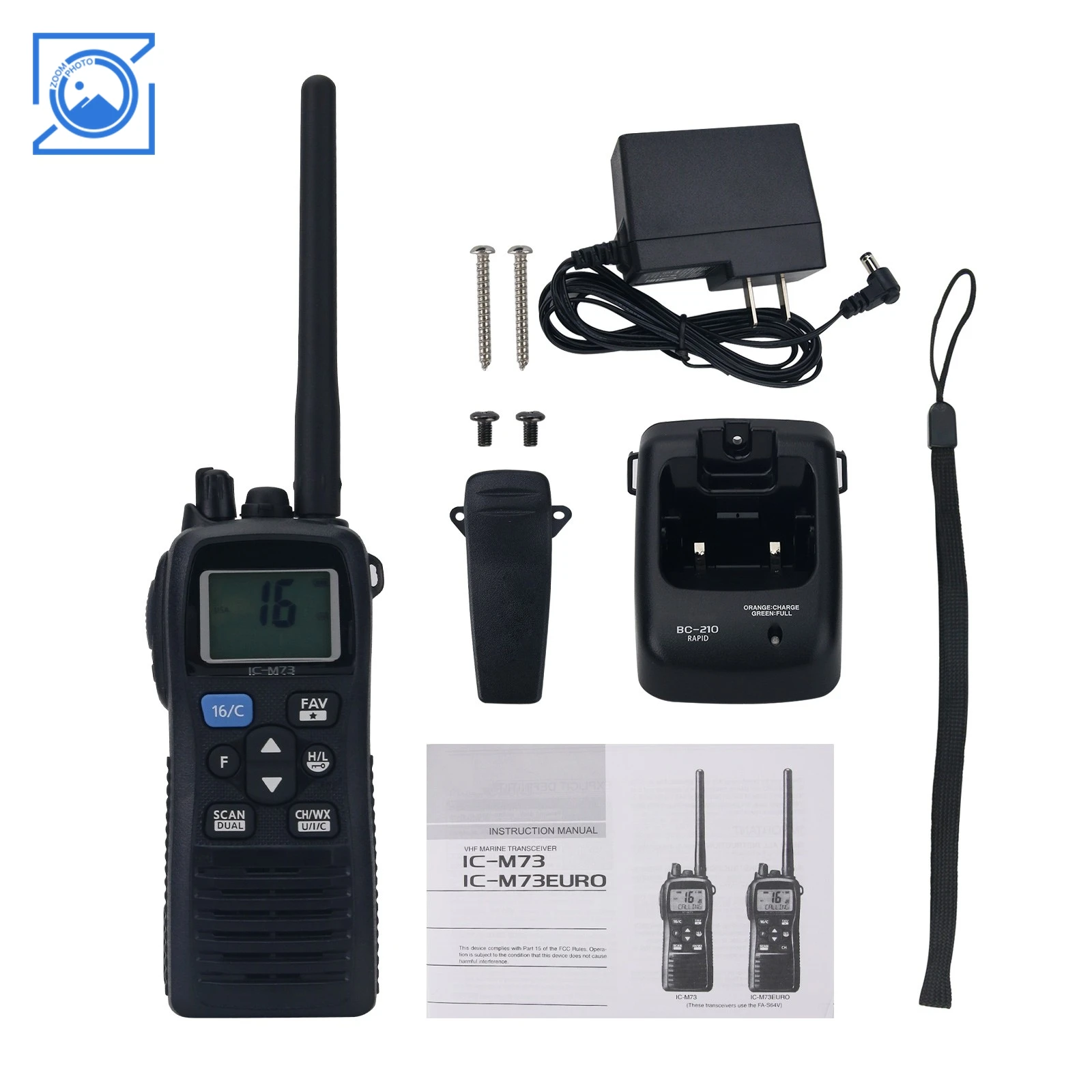 Walkie Talkie IC-M73 Plus resistente al agua, walkie-talkie marino portátil de 6W y 3-5KM con cancelación de ruido para ICOM