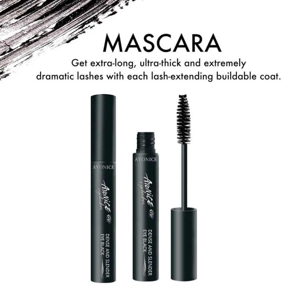 New Waterproof Black Mascara Lengthening Smudge-proof Liquid Fiber Mascara Lasting Natural Eyelash Extension Brush Makeup Tools