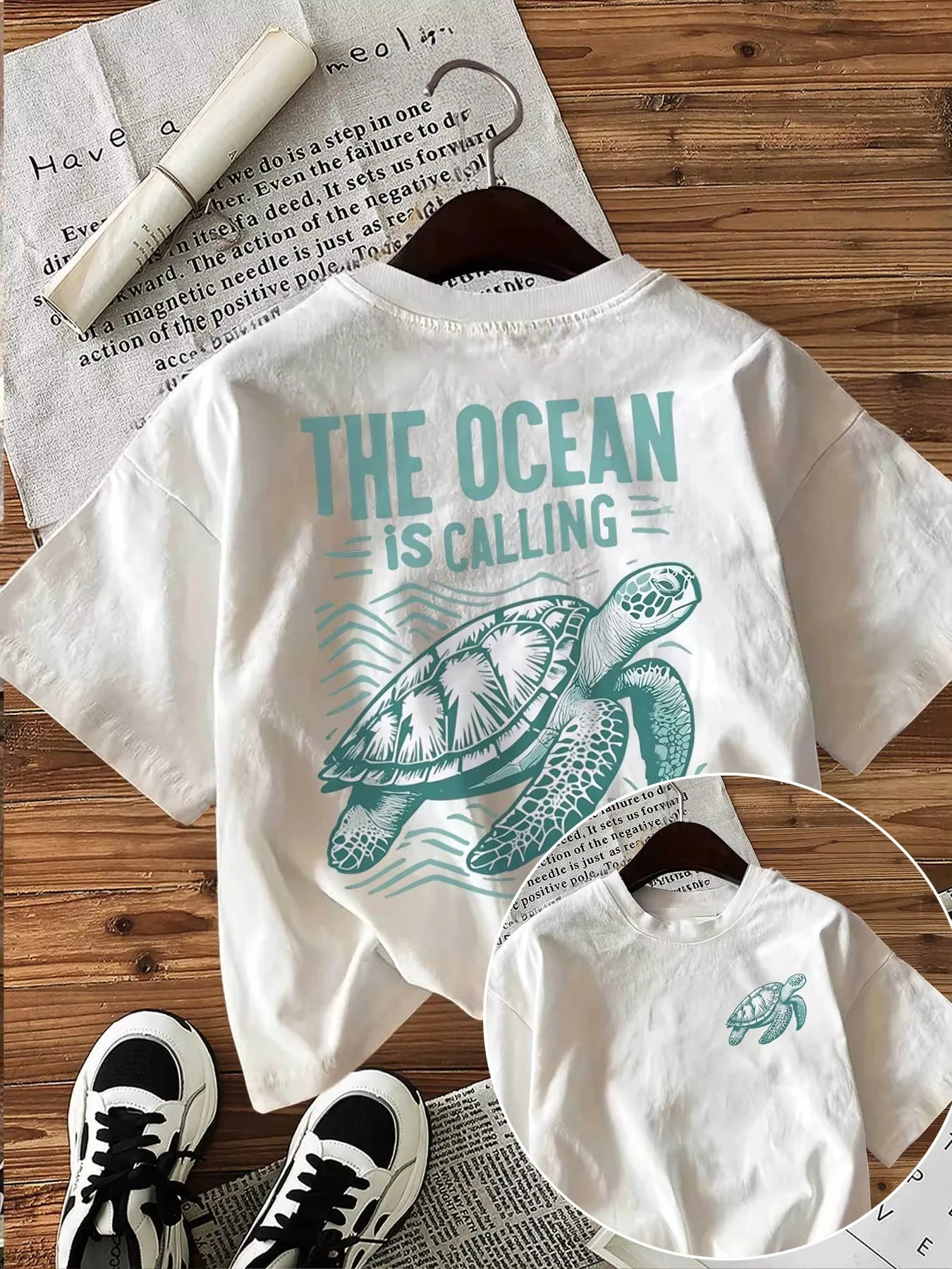 2026 The Ocean Is Calling Sea Turtle Graphic T Shirt Women Men Summer Casual Short Sleeve Crew Neck Loose Tee Harajuku Beach Top