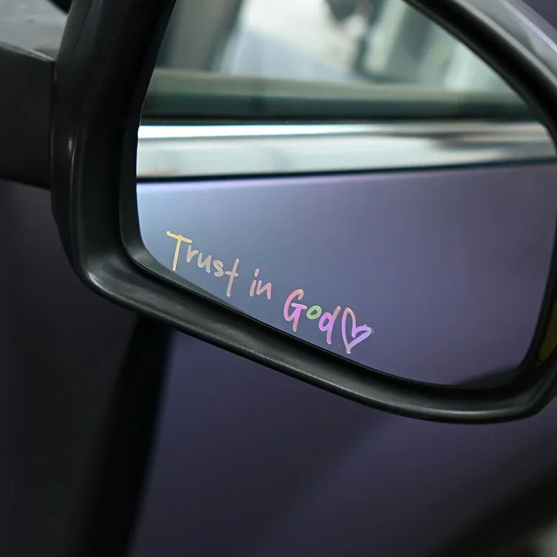 ユニークな「神への信」の信仰を表現した車用ステッカー、意味のある車用アクセサリー、このキュートなデカールであなたの車を信念を反映させましょう